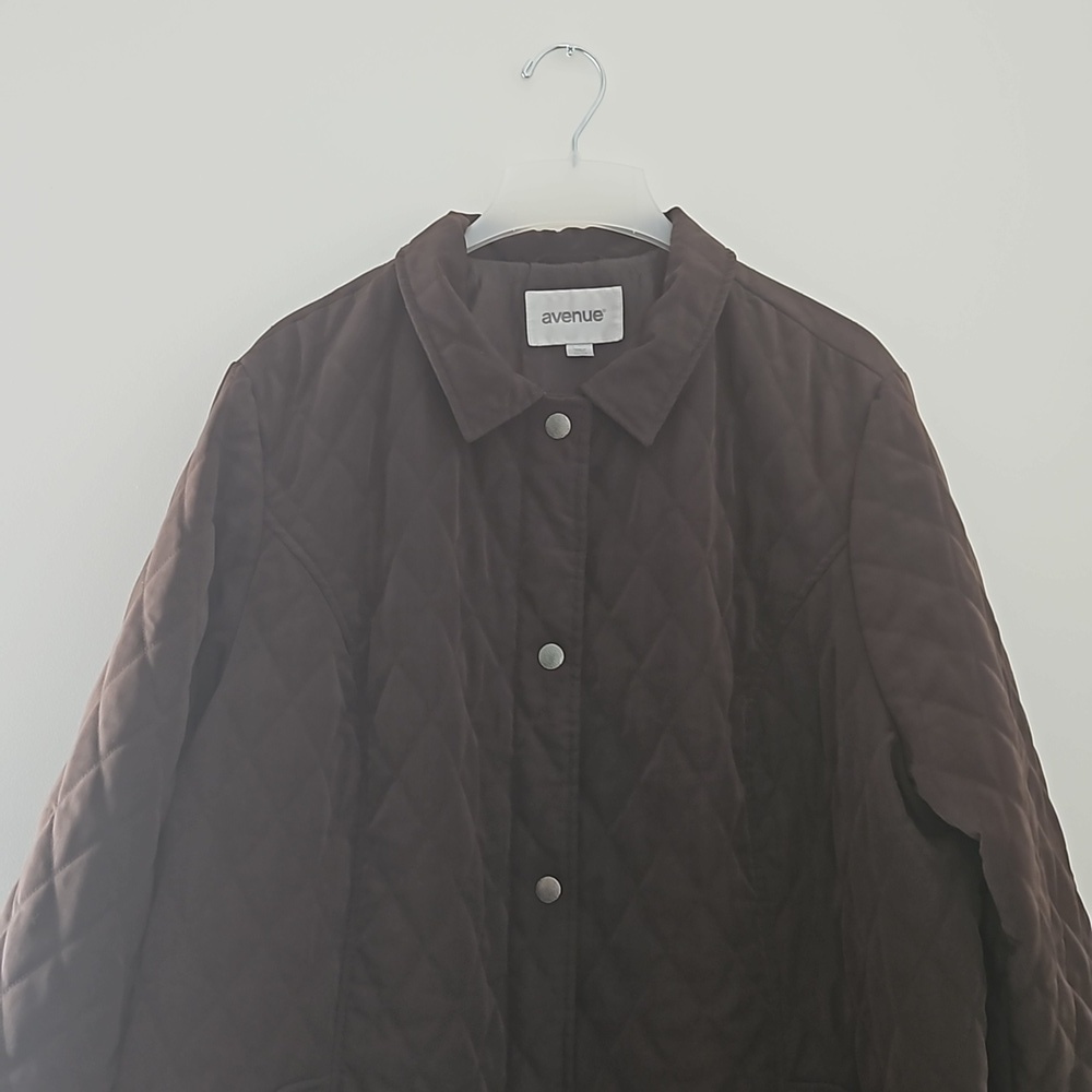 Avenue Quilted Jacket Sz 26/28 Brown Pre-owned - Picture 2 of 12